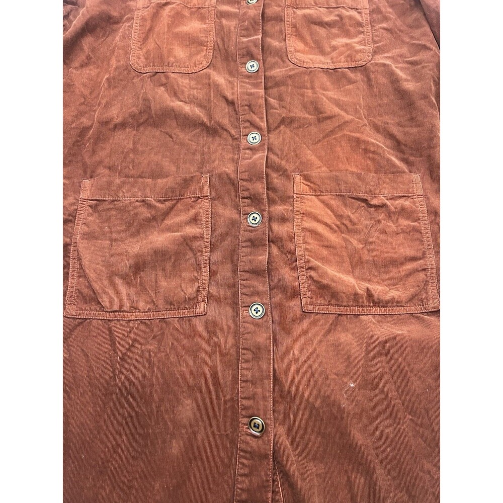 Anthropology Pilcro Burnt Orange Corduroy Duster Small Oversized Boho Lagenlook - Picture 11 of 13